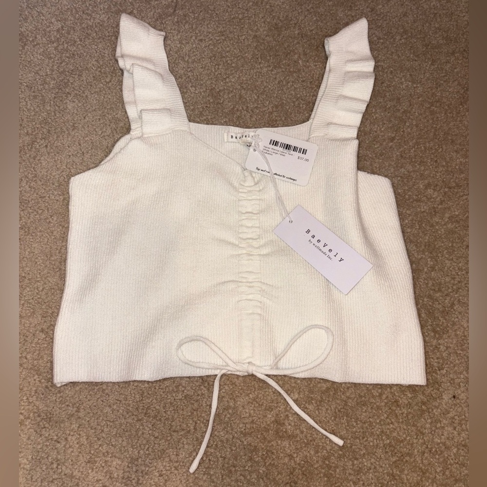 Dippin' Daisy's White Ruffle Strap Tank Top